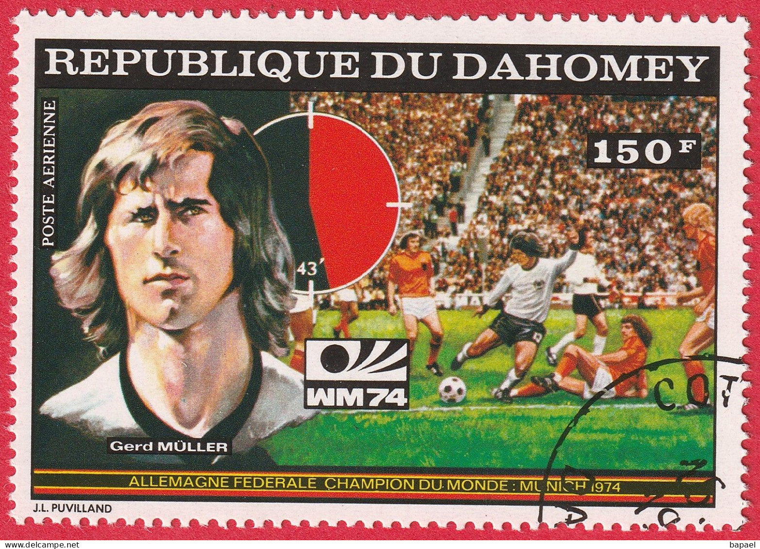 N° Yvert & Tellier 225F à 225I - Rép. Du Dahomey (Poste Aérienne) (1974) - Oblitéré - Coupe Du Monde De Foot Munich - Bénin – Dahomey (1960-...)