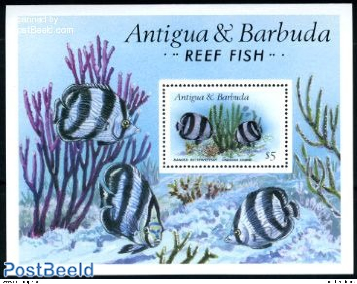 Antigua & Barbuda 1987 Fish S/s, Mint NH, Nature - Fish - World Wildlife Fund (WWF) - Fishes