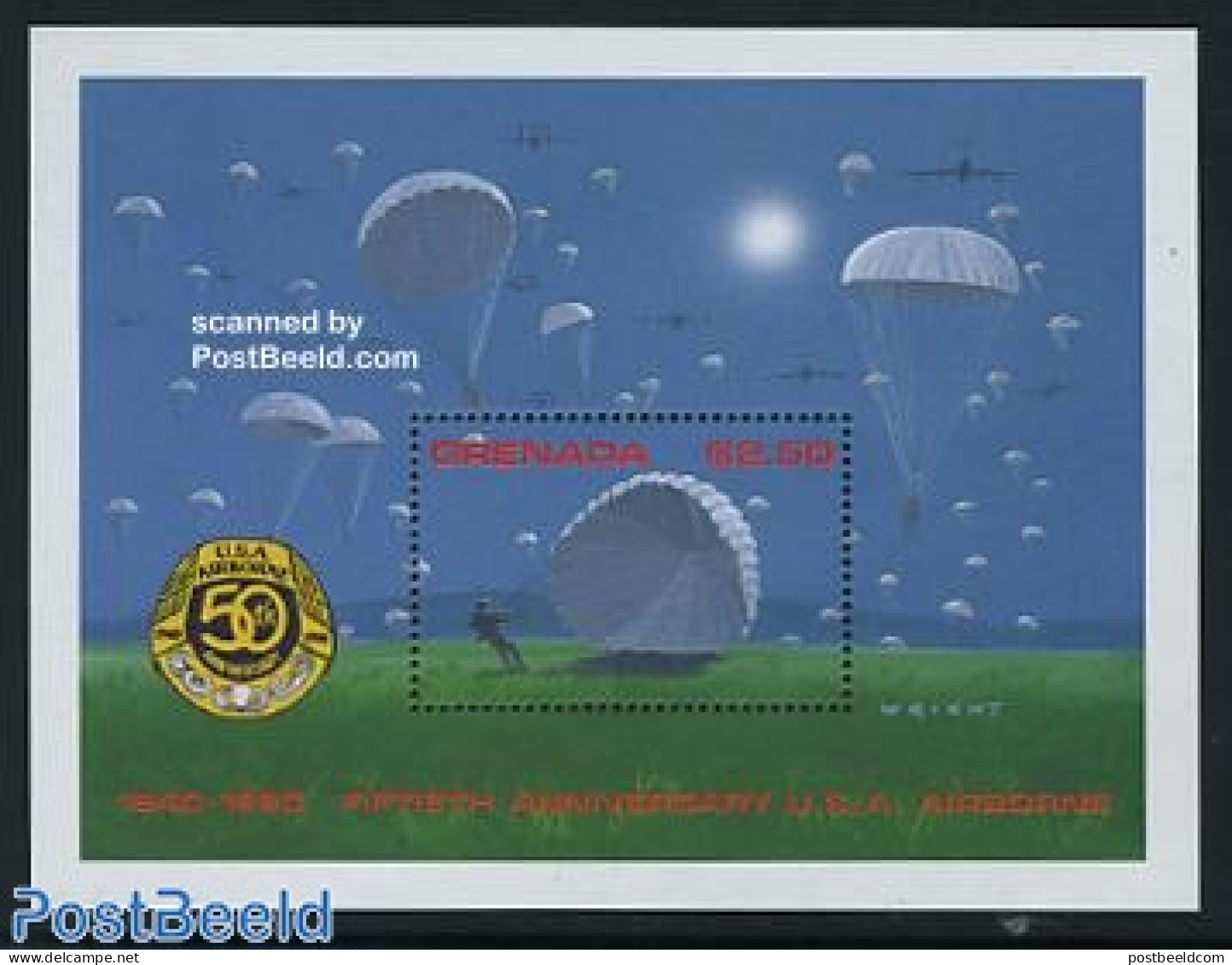 Grenada 1990 Parachute Troops S/s, Mint NH, History - Sport - World War II - Parachuting - Guerre Mondiale (Seconde)