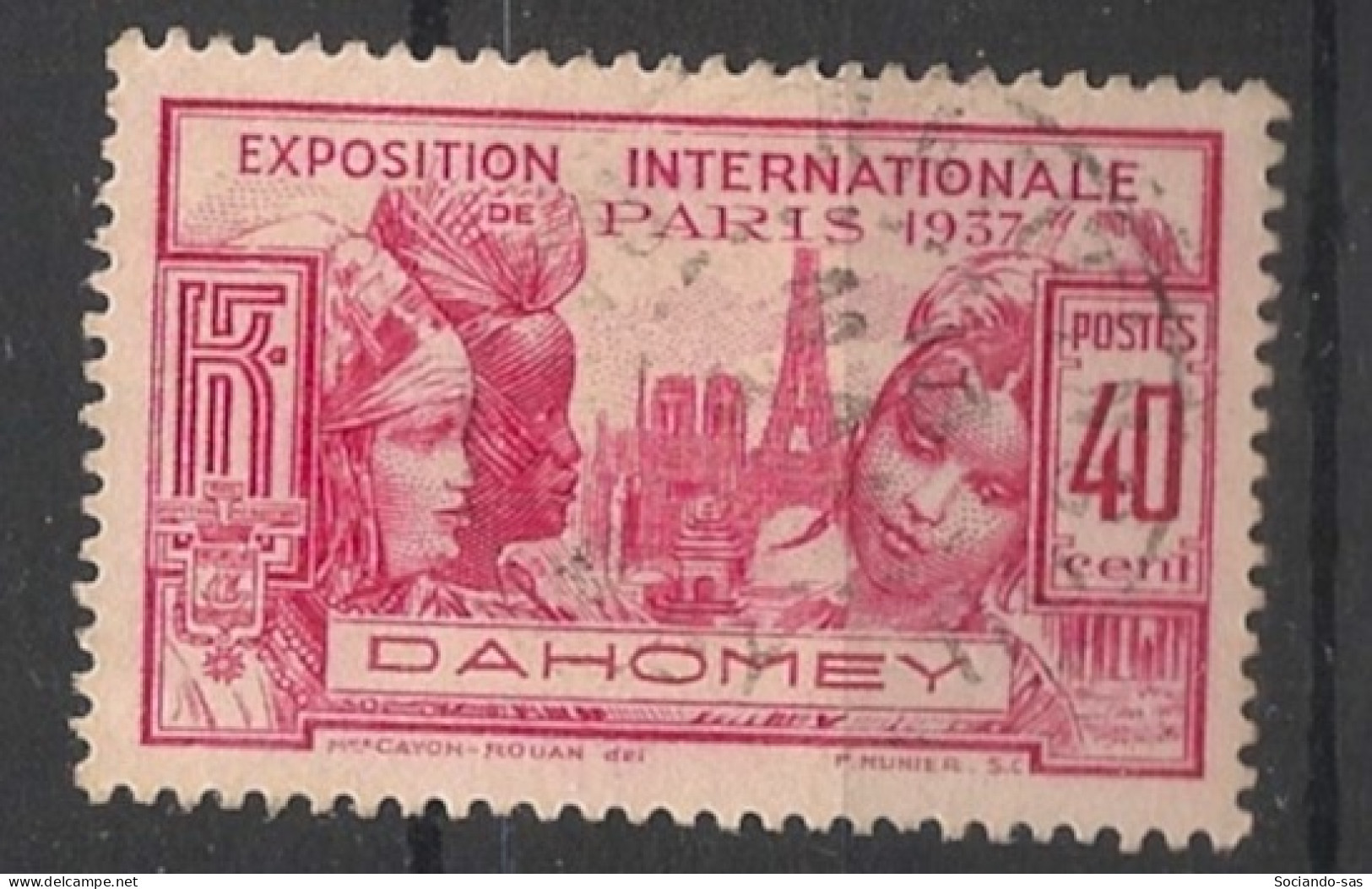 DAHOMEY - 1937 - N°YT. 105 - Exposition Internationale 40c Rose - Oblitéré / Used - Usados