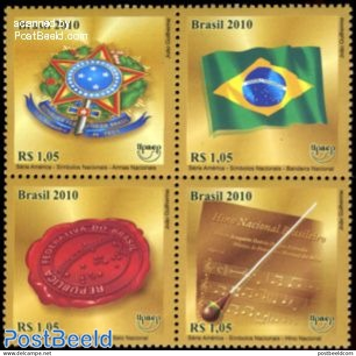 Brazil 2010 UPAEP 4v [+], Mint NH, History - Performance Art - Coat Of Arms - Flags - Staves - U.P.A.E. - Ongebruikt
