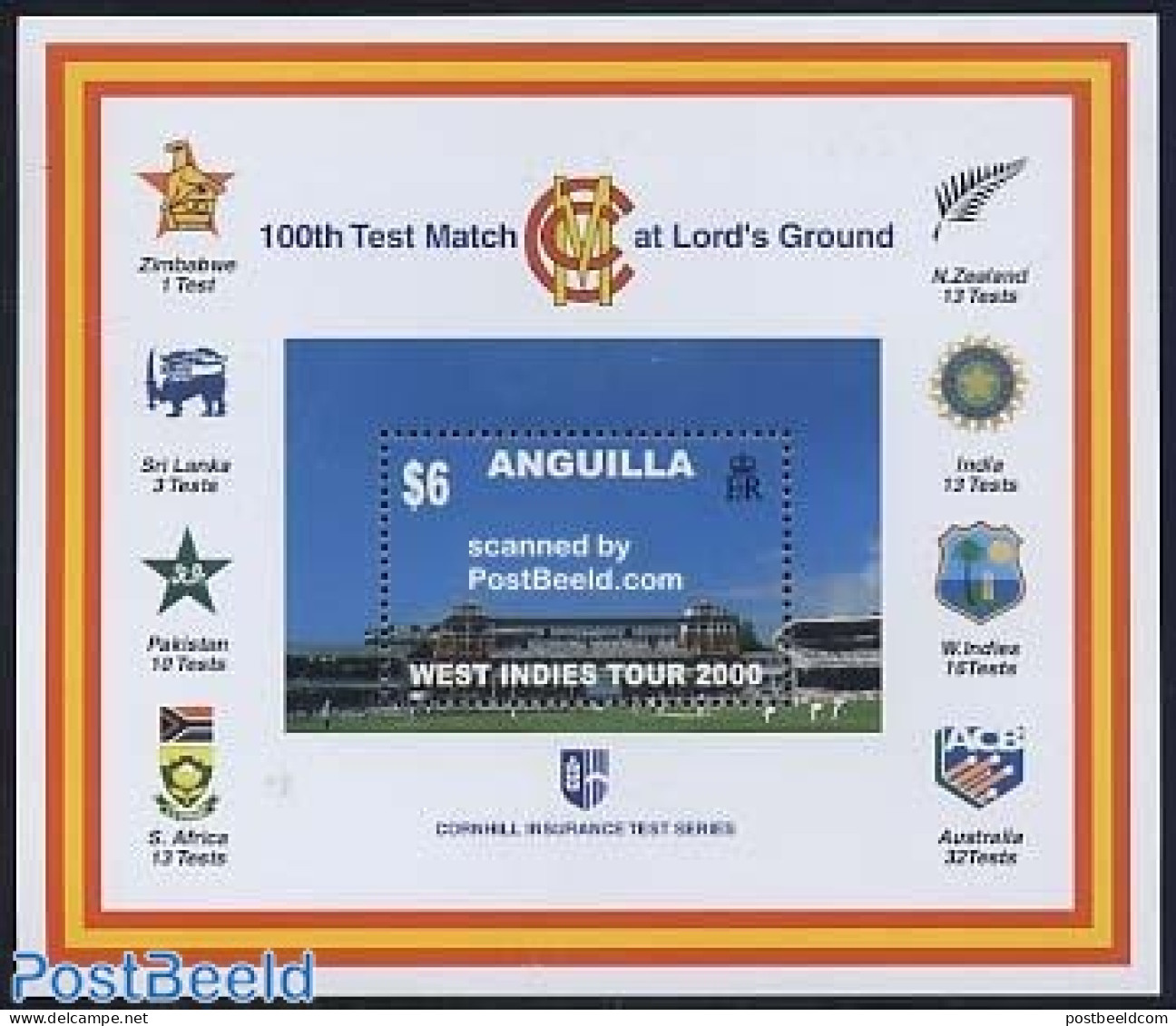 Anguilla 2000 Cricket S/s, Mint NH, Sport - Anguilla (1968-...)