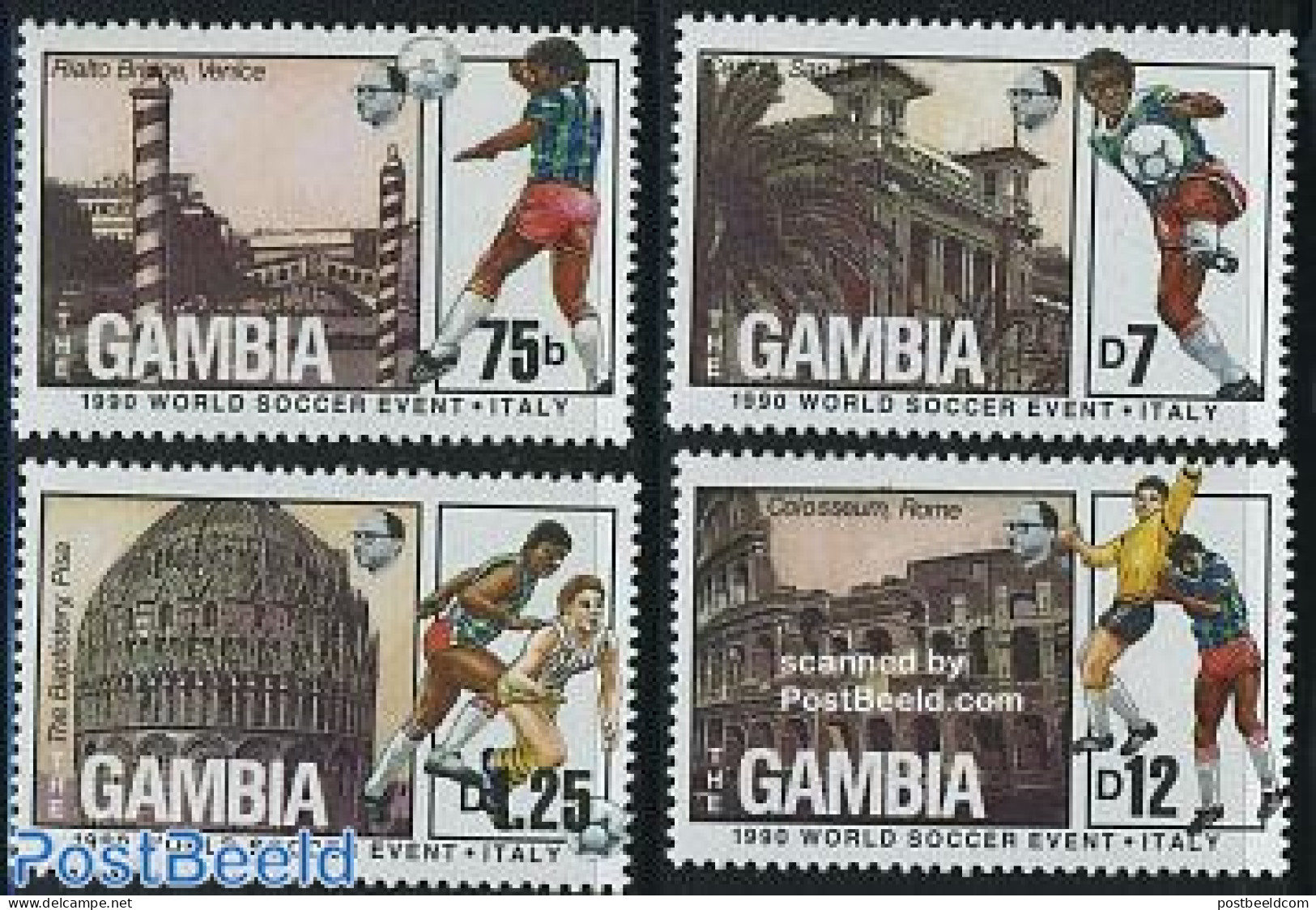 Gambia 1989 World Cup Football Italy 4v, Mint NH, Sport - Football - Gambia (...-1964)