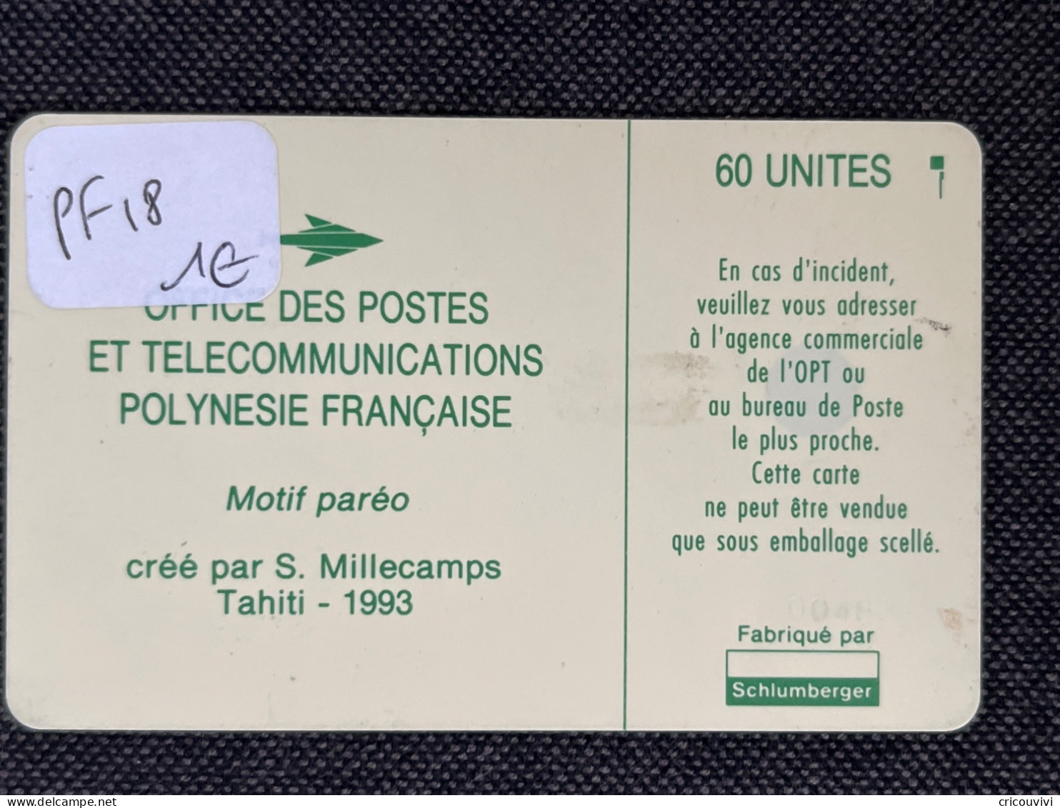 PF 18 10/93 SC5 5 Embouti - Polynésie Française