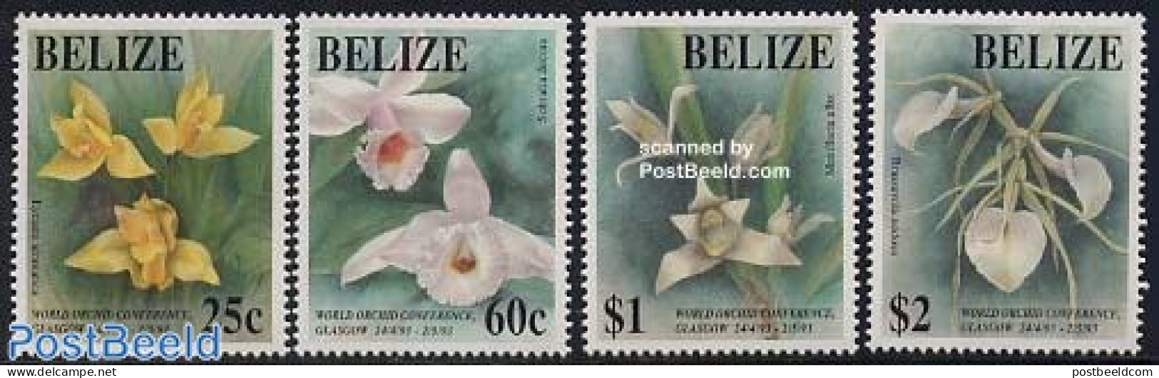 Belize/British Honduras 1993 Orchid Conference 4v, Mint NH, Nature - Flowers & Plants - Orchids - Honduras Britannique (...-1970)