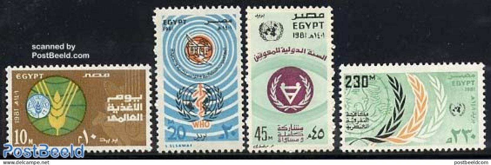 Egypt (Republic) 1981 UNO Day 4v, Mint NH, History - United Nations - Unused Stamps
