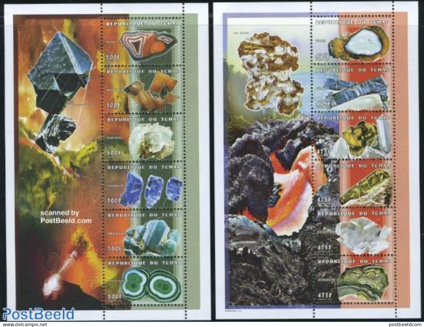 Chad 1998 Minerals 12v (2 M/s), Mint NH, History - Geology - Andere & Zonder Classificatie