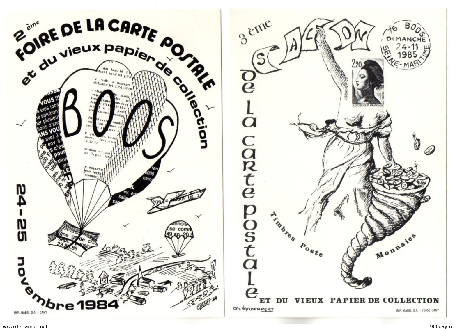 Lot De 6 CP. BOOS. Bourses, Salons, Foires 1984 19851986 1989 19961998 - Collector Fairs & Bourses