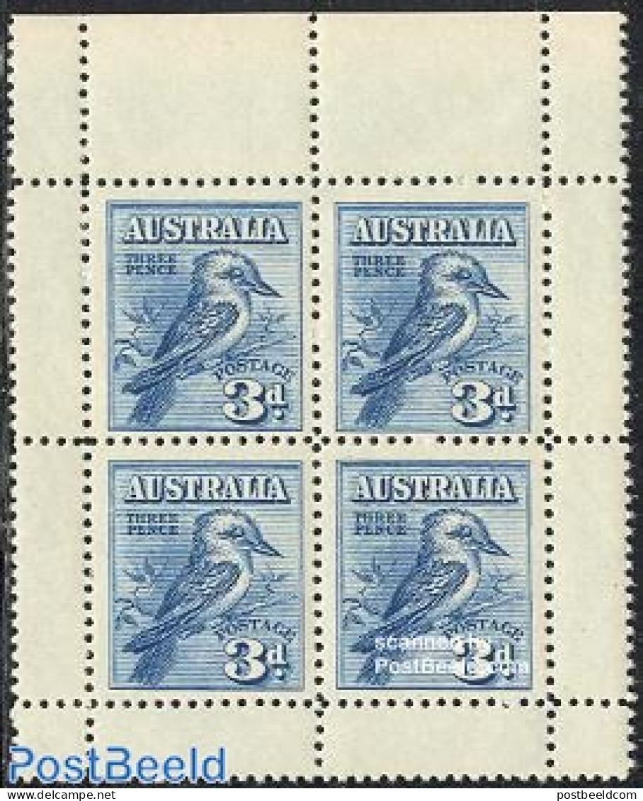 Australia 1928 Kookaburra Block, Mint NH, Nature - Birds - Philately - Unused Stamps