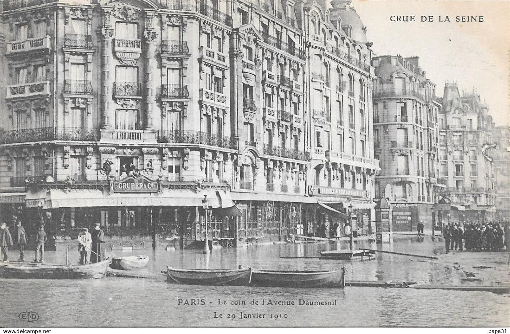 PARIS,  Janvier 1910, Le Coin De L'Avenue Daumesnil - De Overstroming Van 1910