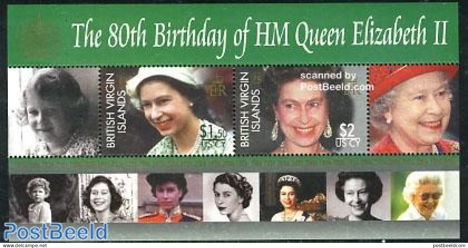 Virgin Islands 2006 Elizabeth II 80th Birthday S/s, Mint NH, History - Kings & Queens (Royalty) - Familias Reales