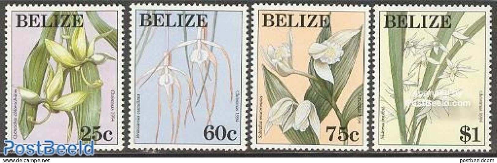 Belize/British Honduras 1994 Christmas, Orchids 4v, Mint NH, Nature - Religion - Flowers & Plants - Orchids - Christmas - Christmas