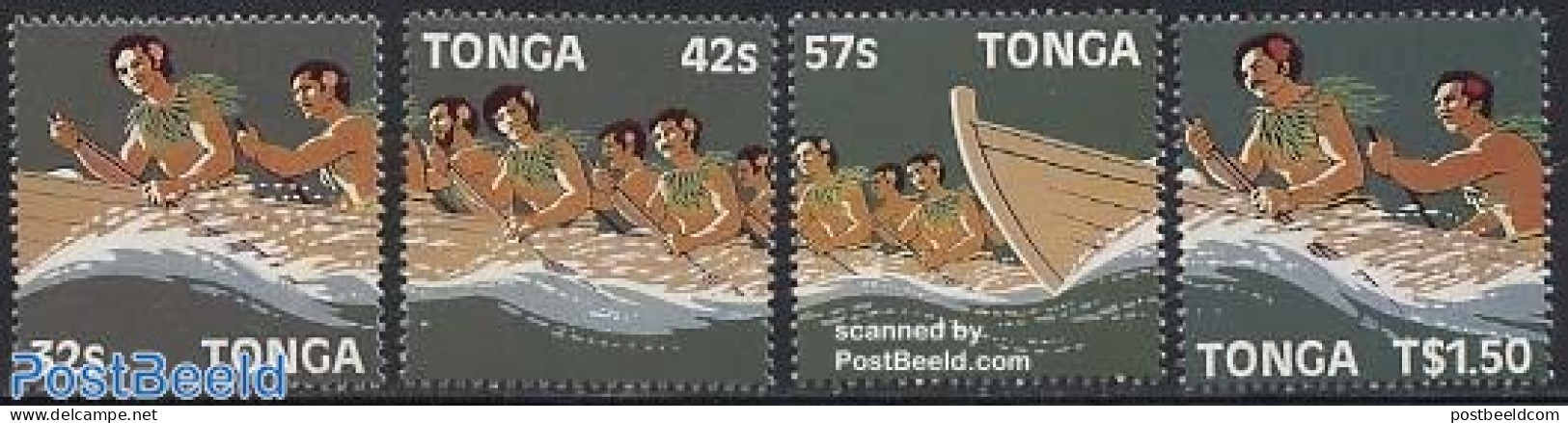 Tonga 1987 Canoeing 4v, Mint NH, Sport - Transport - Kayaks & Rowing - Sport (other And Mixed) - Ships And Boats - Rudersport