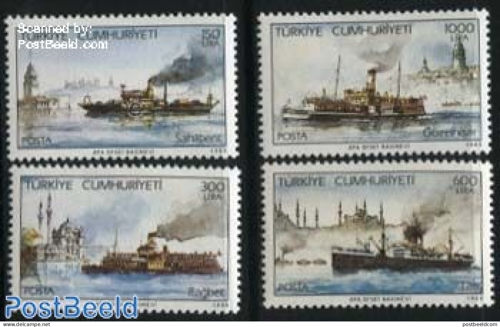 Türkiye 1989 Steamers 4v, Mint NH, Transport - Ships And Boats - Altri & Non Classificati