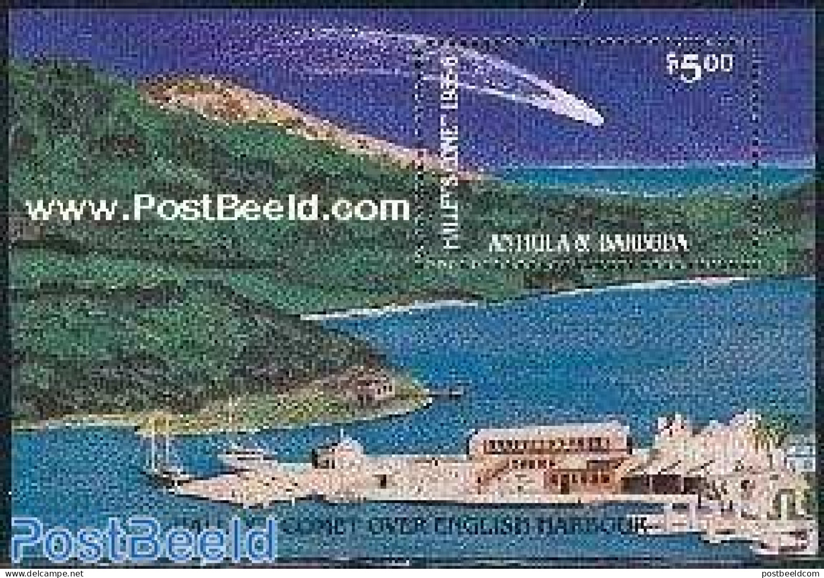 Antigua & Barbuda 1986 Halleys Comet S/s, Mint NH, Science - Transport - Astronomy - Ships And Boats - Halley's Comet - Astrologie