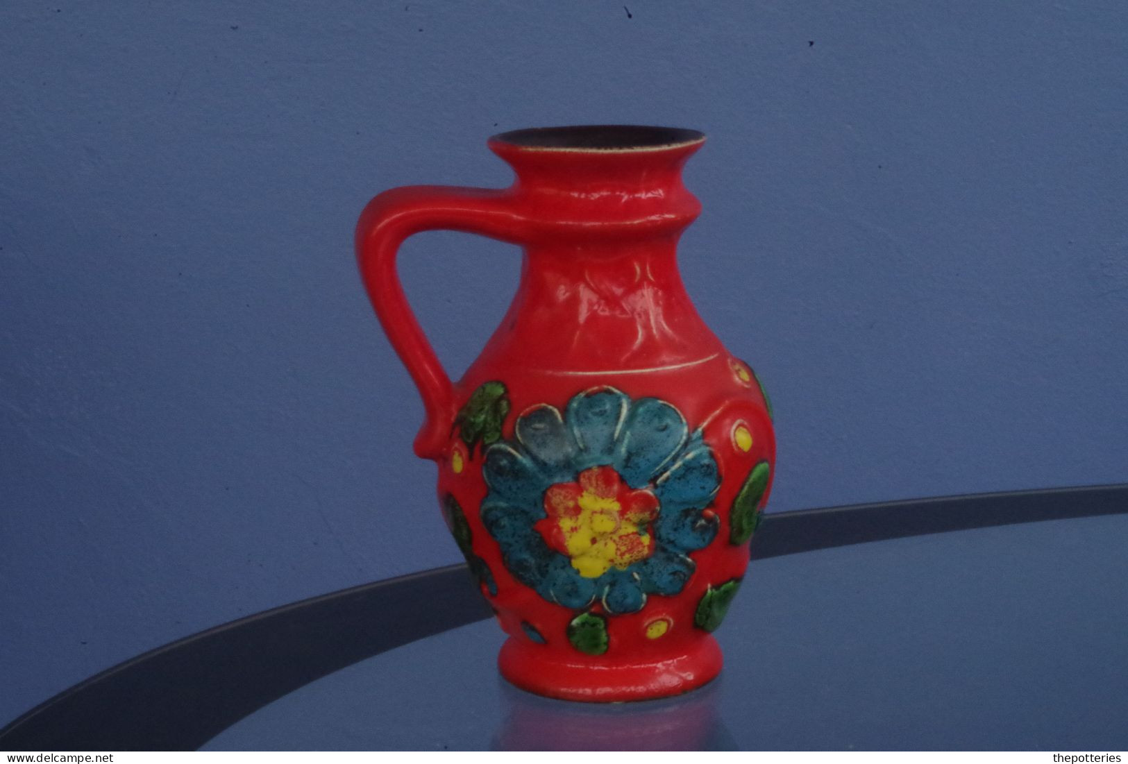 E4/ Vase Pichet W Germany Scheurich (1945-1960) Rouge Sang De Boeuf  Ref 87 17 Vallauris Allemand Céramique Ceramic - Andere & Zonder Classificatie