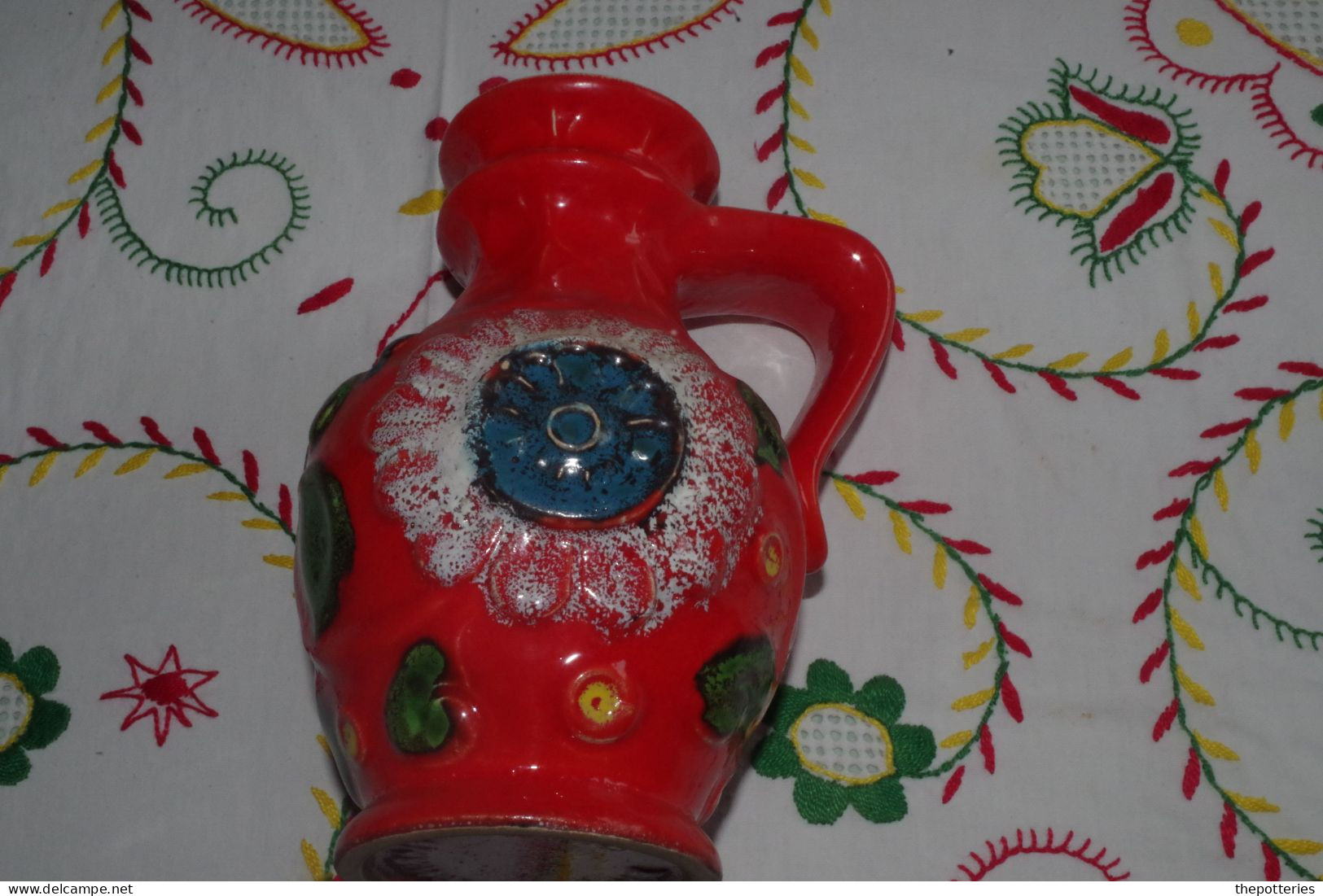 E4/ Vase Pichet W Germany Scheurich (1945-1960) Rouge Sang De Boeuf  Ref 87 17 Vallauris Allemand Céramique Ceramic - Andere & Zonder Classificatie