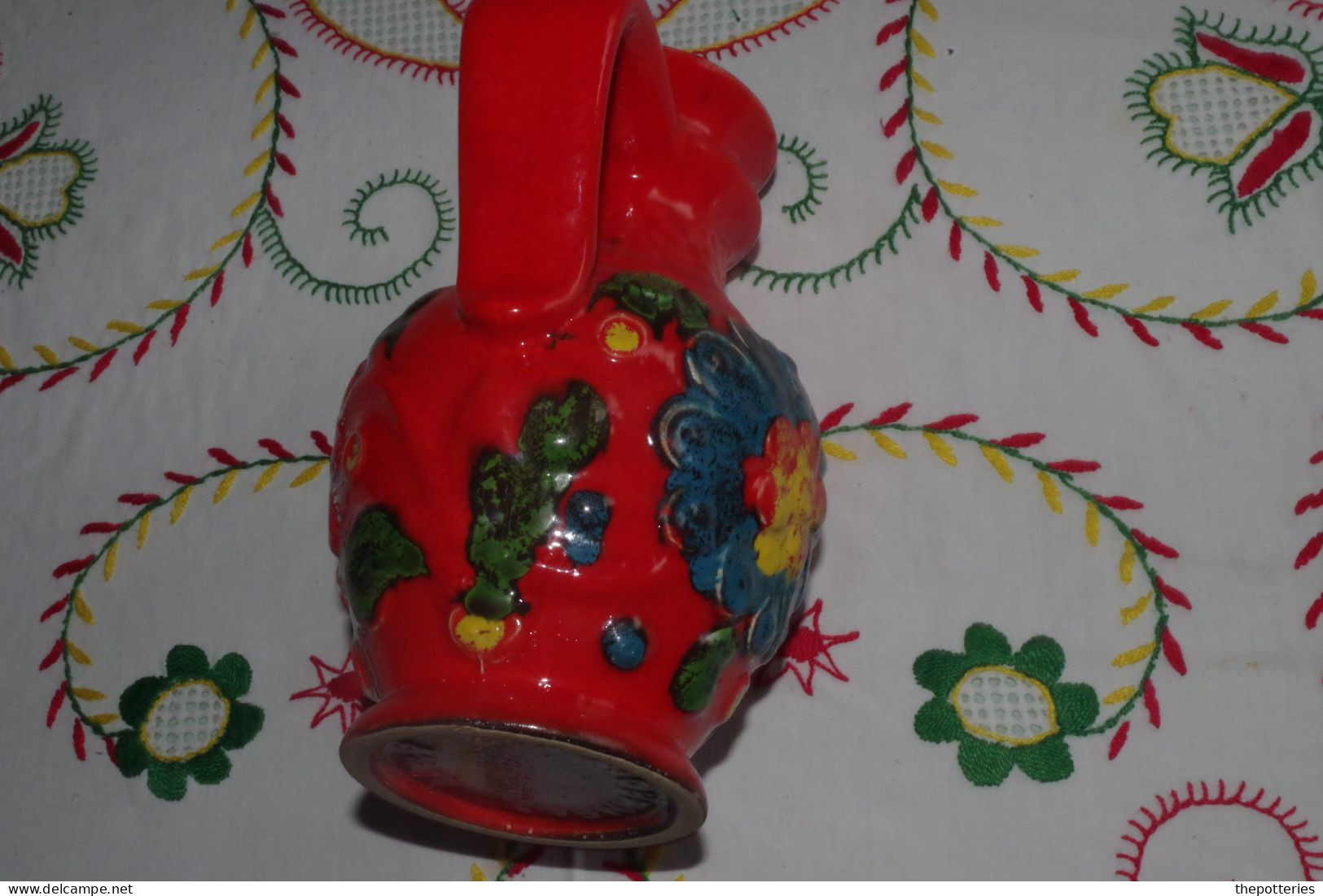 E4/ Vase Pichet W Germany Scheurich (1945-1960) Rouge Sang De Boeuf  Ref 87 17 Vallauris Allemand Céramique Ceramic - Altri & Non Classificati