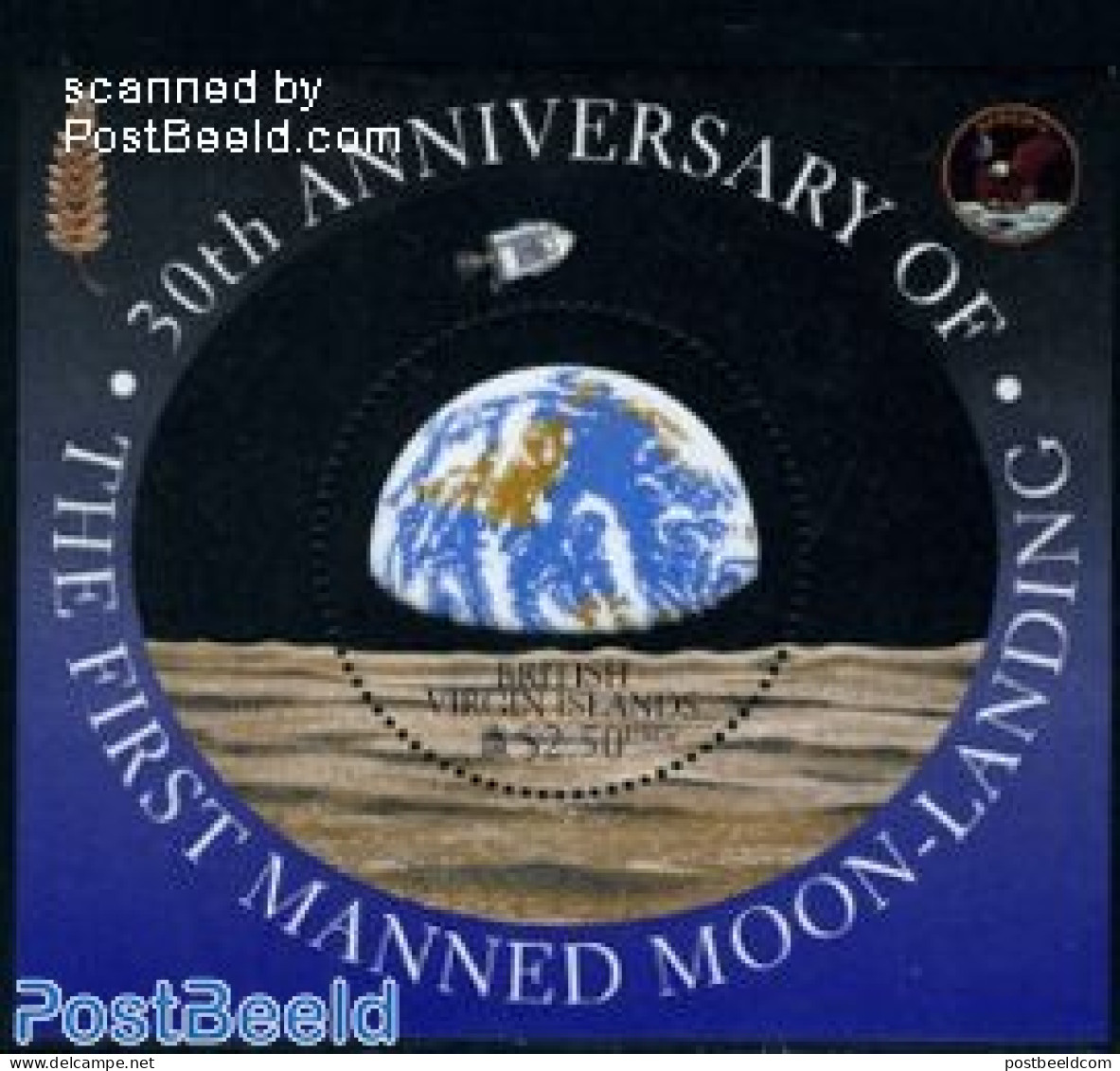 Virgin Islands 1999 Moonlanding Anniversary S/s, Mint NH, Transport - Space Exploration - Iles Vièrges Britanniques
