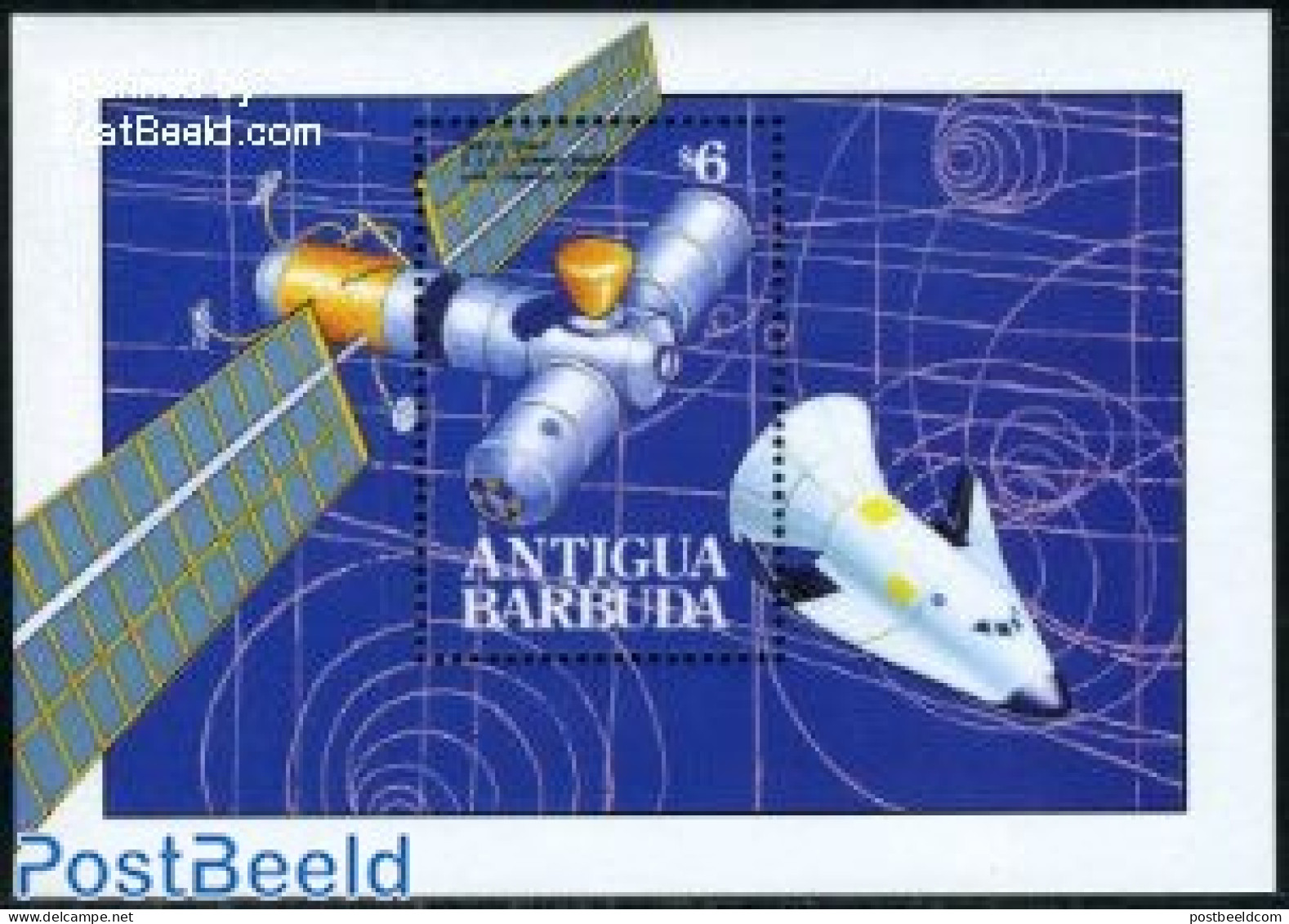Antigua & Barbuda 1992 Int. Space Year S/s, Mint NH, Transport - Space Exploration - Antigua Et Barbuda (1981-...)