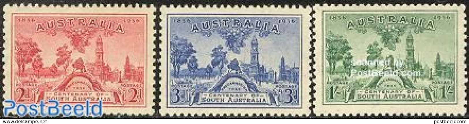 Australia 1936 South Australia Centenary 3v, Mint NH - Neufs