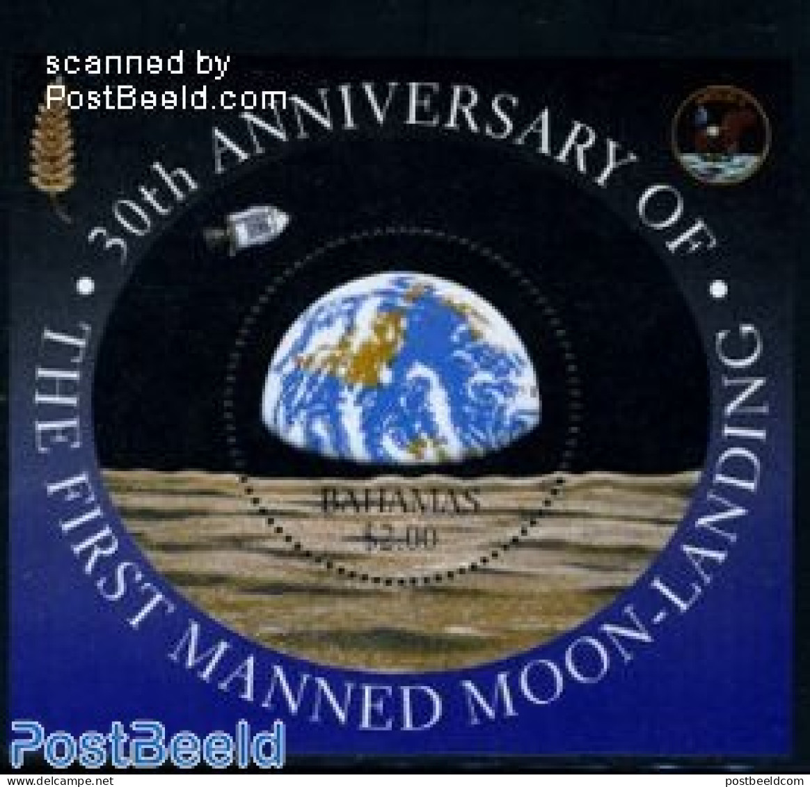 Bahamas 1999 Moonlanding S/s, Mint NH, Transport - Space Exploration - Autres & Non Classés