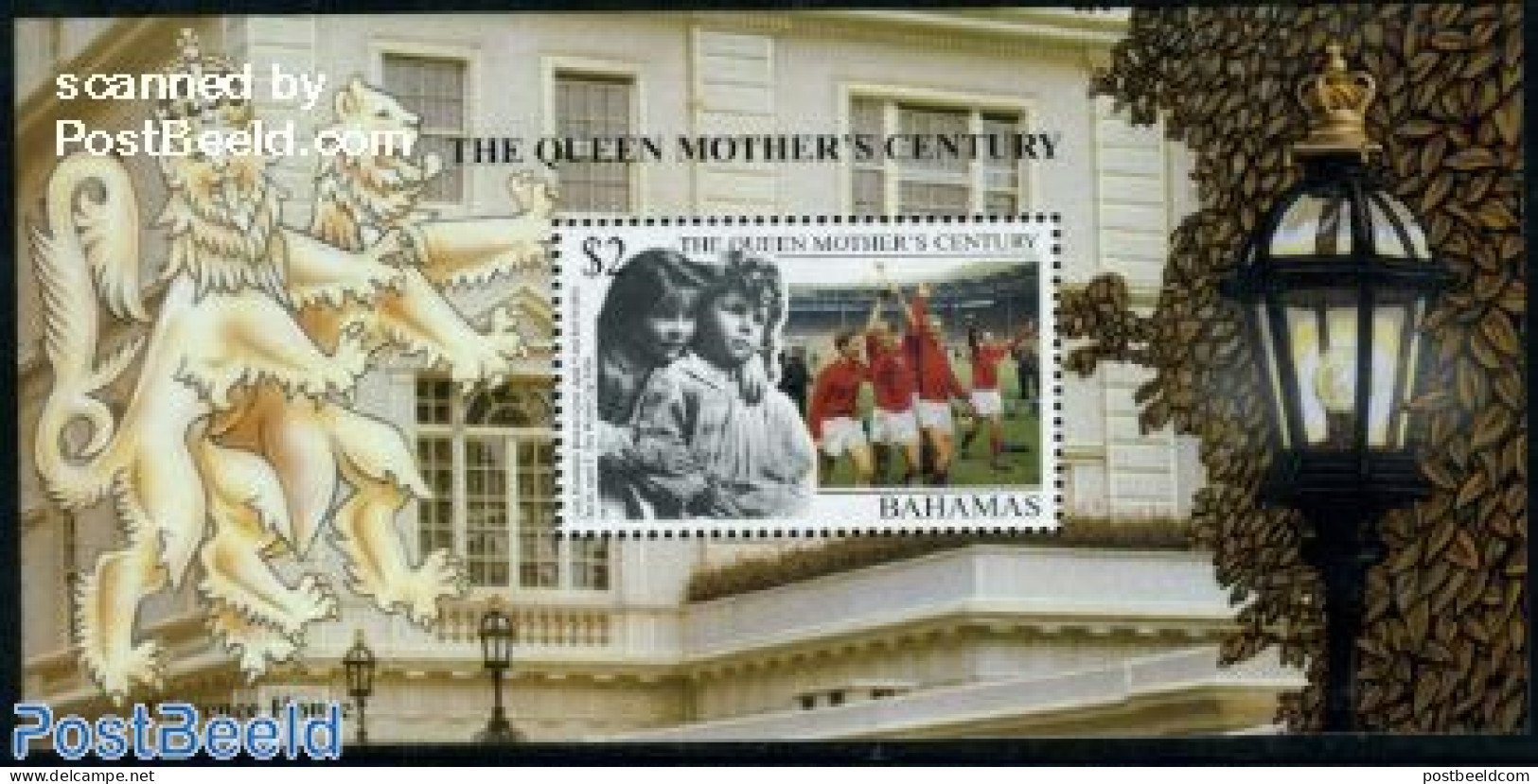 Bahamas 1999 Queen Mother S/s, Mint NH, History - Sport - Kings & Queens (Royalty) - Football - Familles Royales