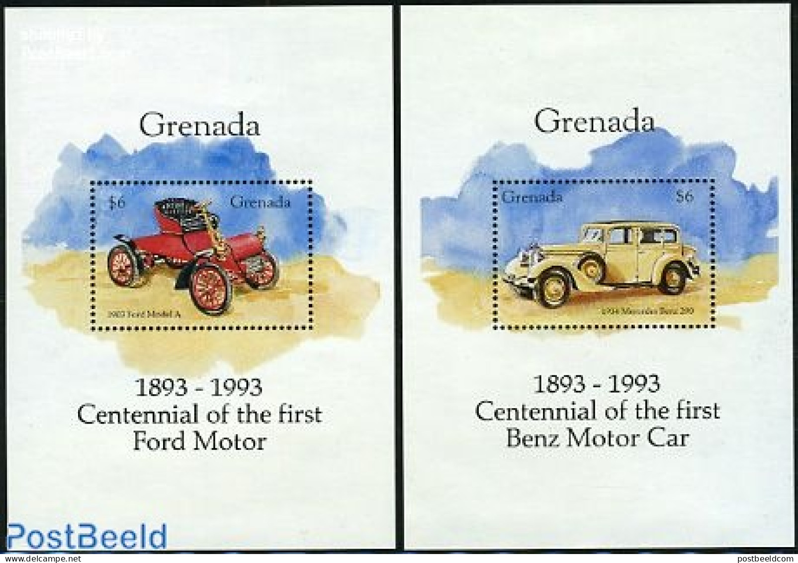 Grenada 1993 Automobiles 2 S/s, Mint NH, Transport - Automobiles - Auto's