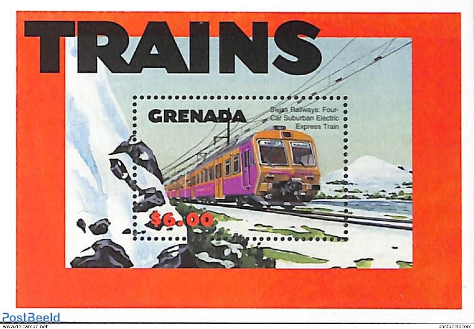 Grenada 1999 Swiss Railways S/s, Mint NH, History - Transport - Railways - Trains