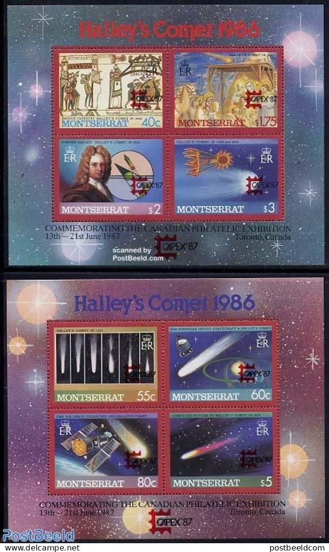 Montserrat 1987 Capex, Halley 2 S/s, Mint NH, Science - Transport - Astronomy - Space Exploration - Halley's Comet - Astrologie