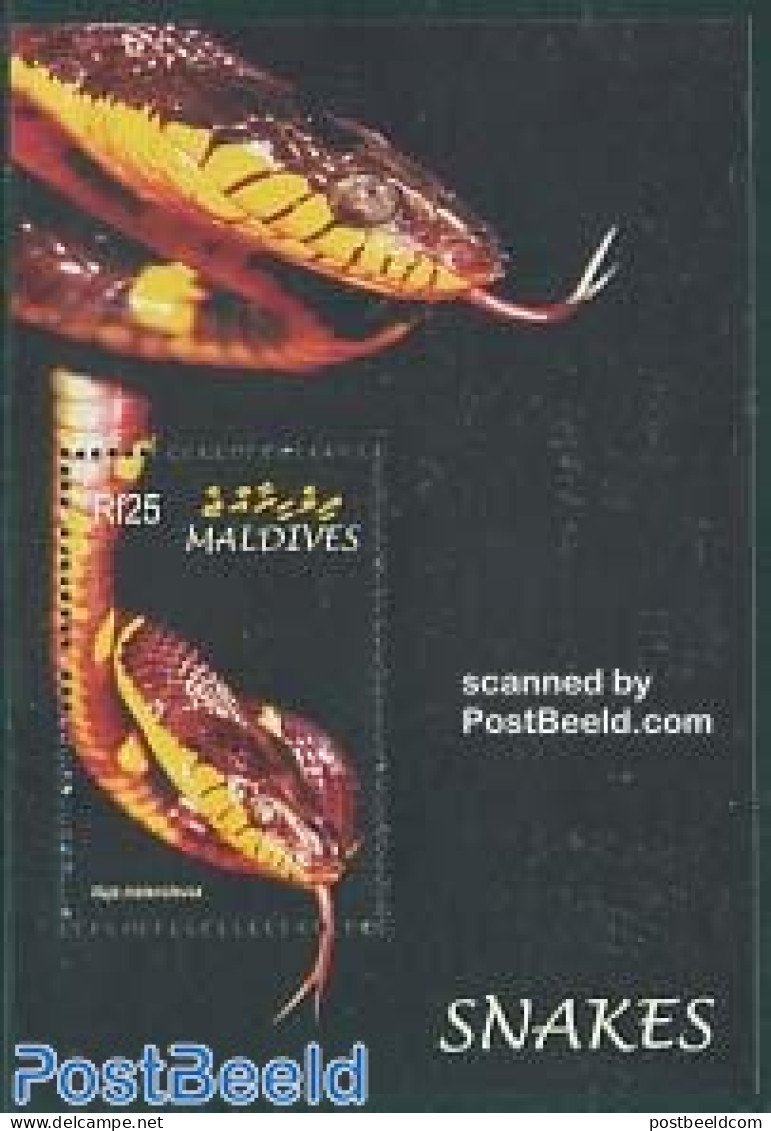 Maldives 2004 Snake S/s, Mint NH, Nature - Reptiles - Snakes - Maldives (1965-...)