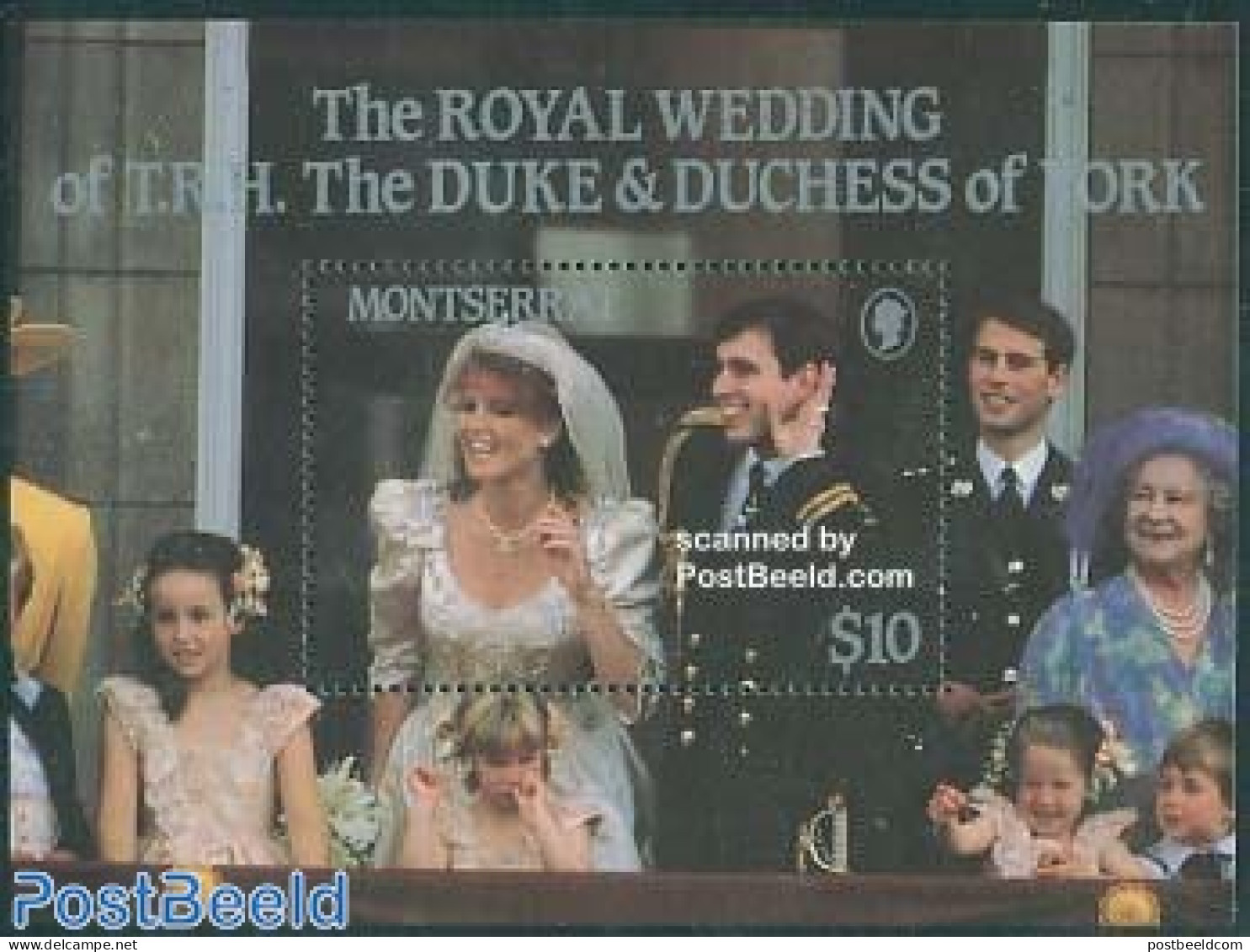 Montserrat 1986 Andrew & Sarah Wedding S/s, Mint NH, History - Kings & Queens (Royalty) - Königshäuser, Adel