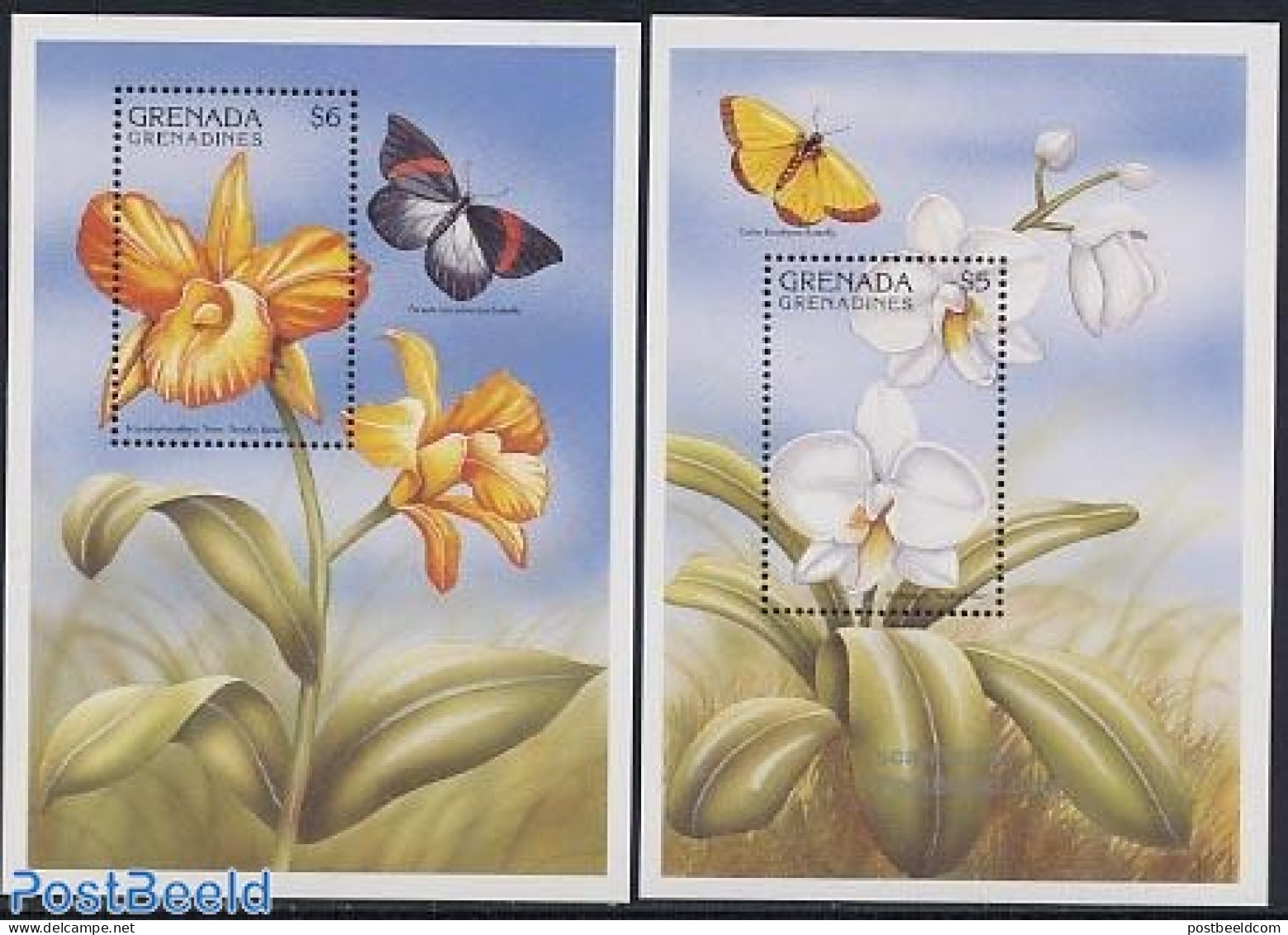 Grenada Grenadines 1997 Orchids 2 S/s, Mint NH, Nature - Flowers & Plants - Orchids - Grenada (1974-...)