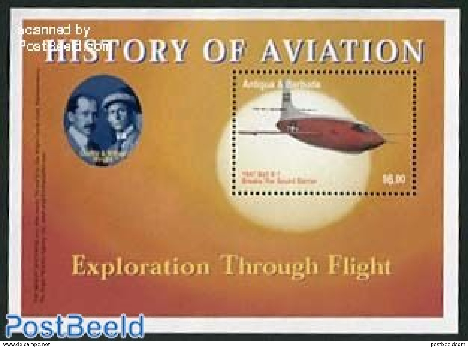 Antigua & Barbuda 2003 Aviation History S/s, Mint NH, Transport - Aircraft & Aviation - Airplanes