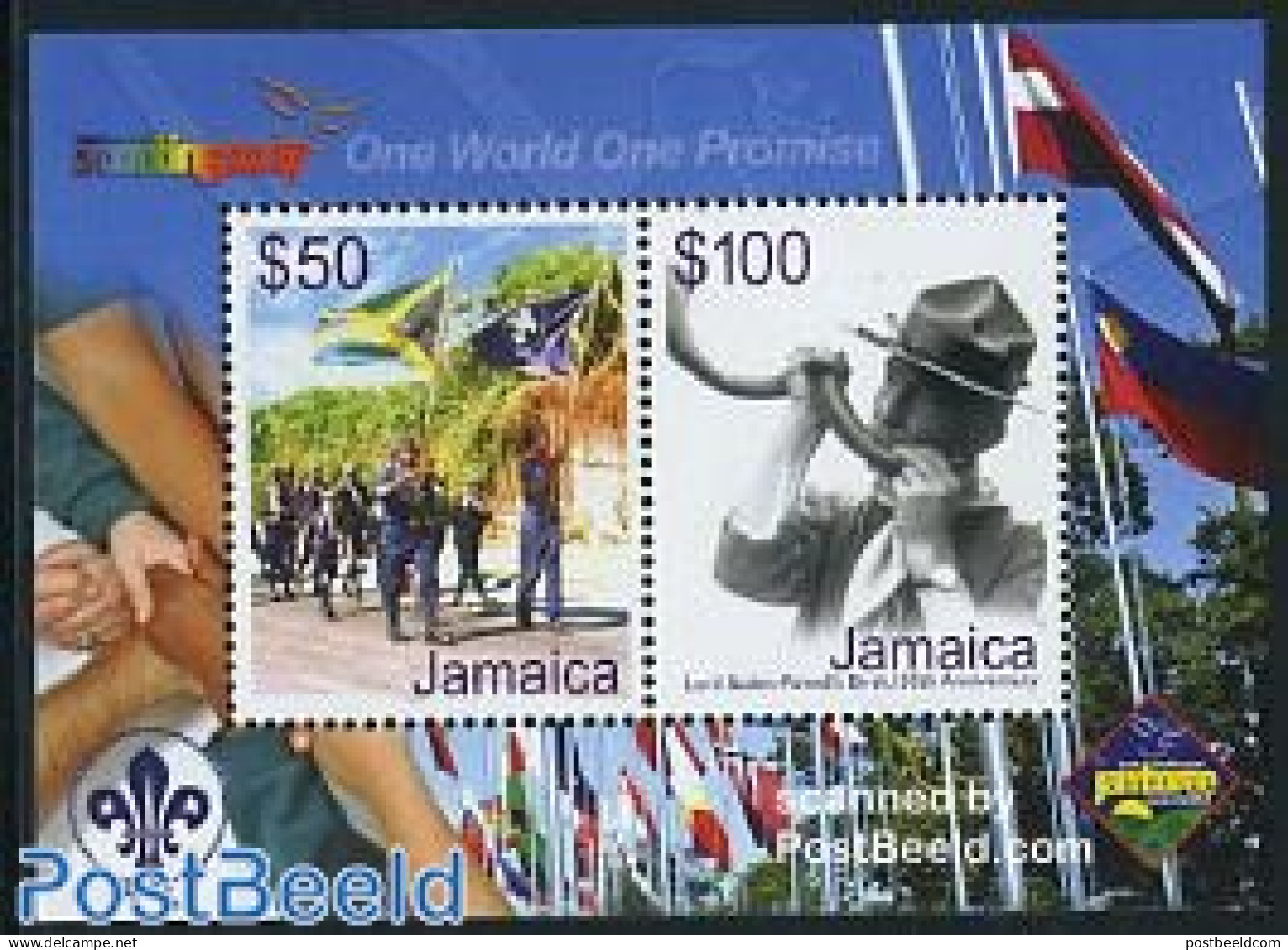 Jamaica 2007 Scouting Centenary S/s, Mint NH, History - Sport - Flags - Scouting - Jamaique (1962-...)