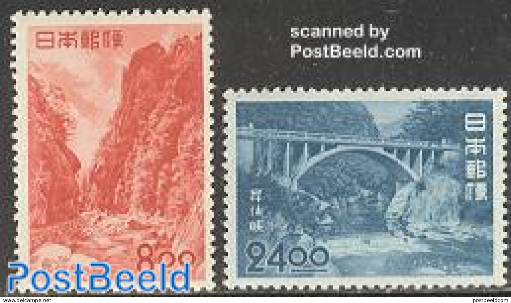 Japan 1951 Tourism 2v, Unused (hinged), Art - Bridges And Tunnels - Unused Stamps