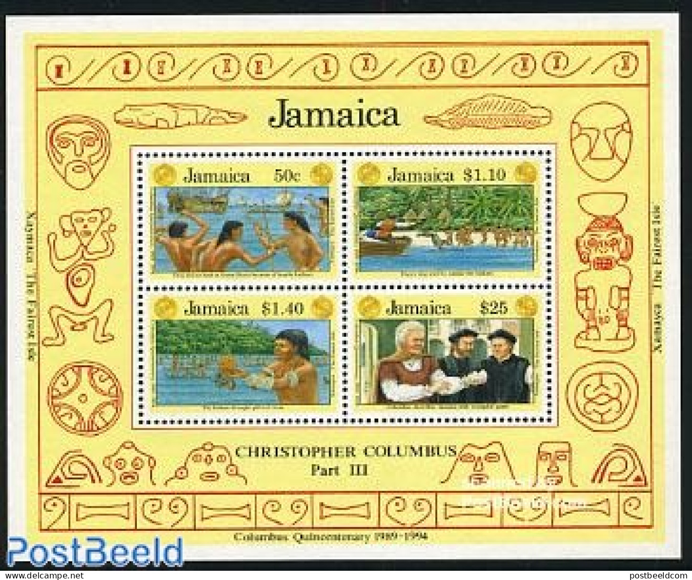 Jamaica 1991 Discovery S/s, Mint NH, History - Jamaique (1962-...)