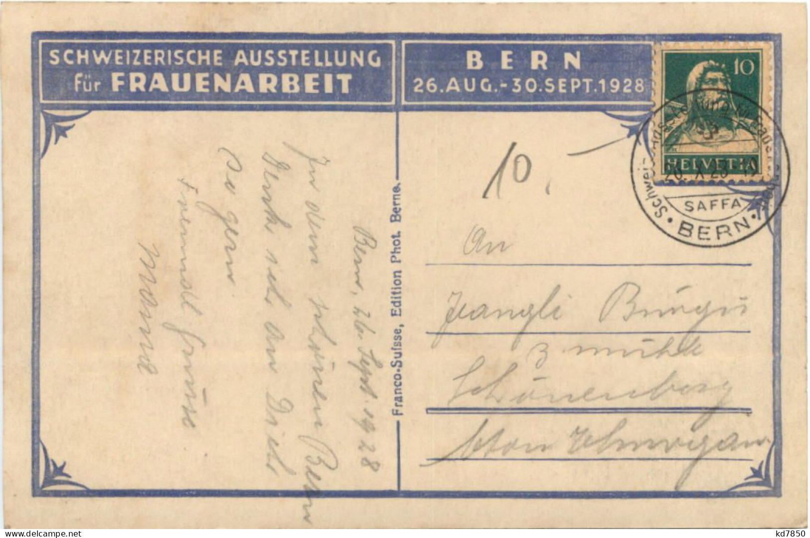 Bern - Schweizerische Ausstellung Für Frauenarbeit 1928 - Berne