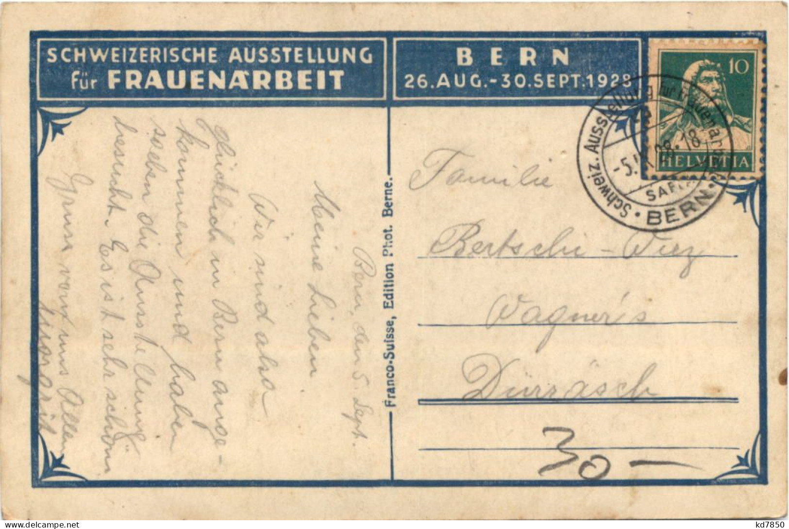 Bern - Schweizerische Ausstellung Für Frauenarbeit 1928 - Berna