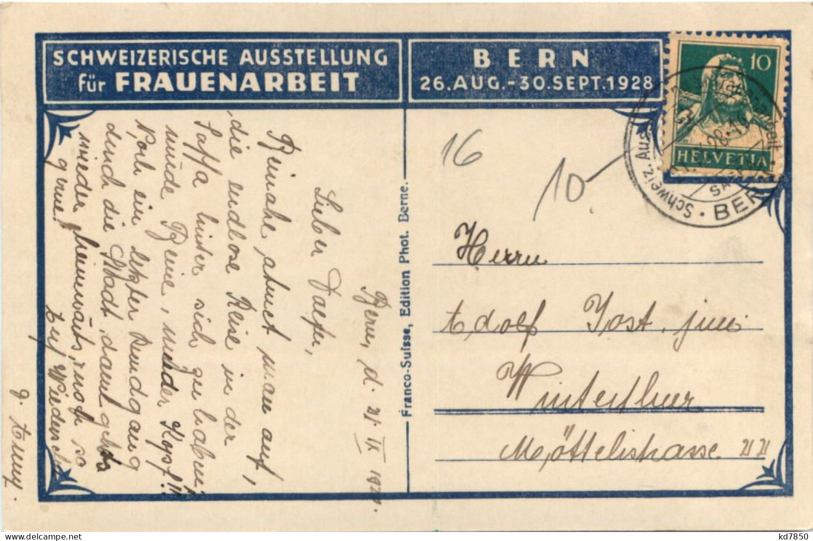 Bern - Schweizerische Ausstellung Für Frauenarbeit 1928 - Bern