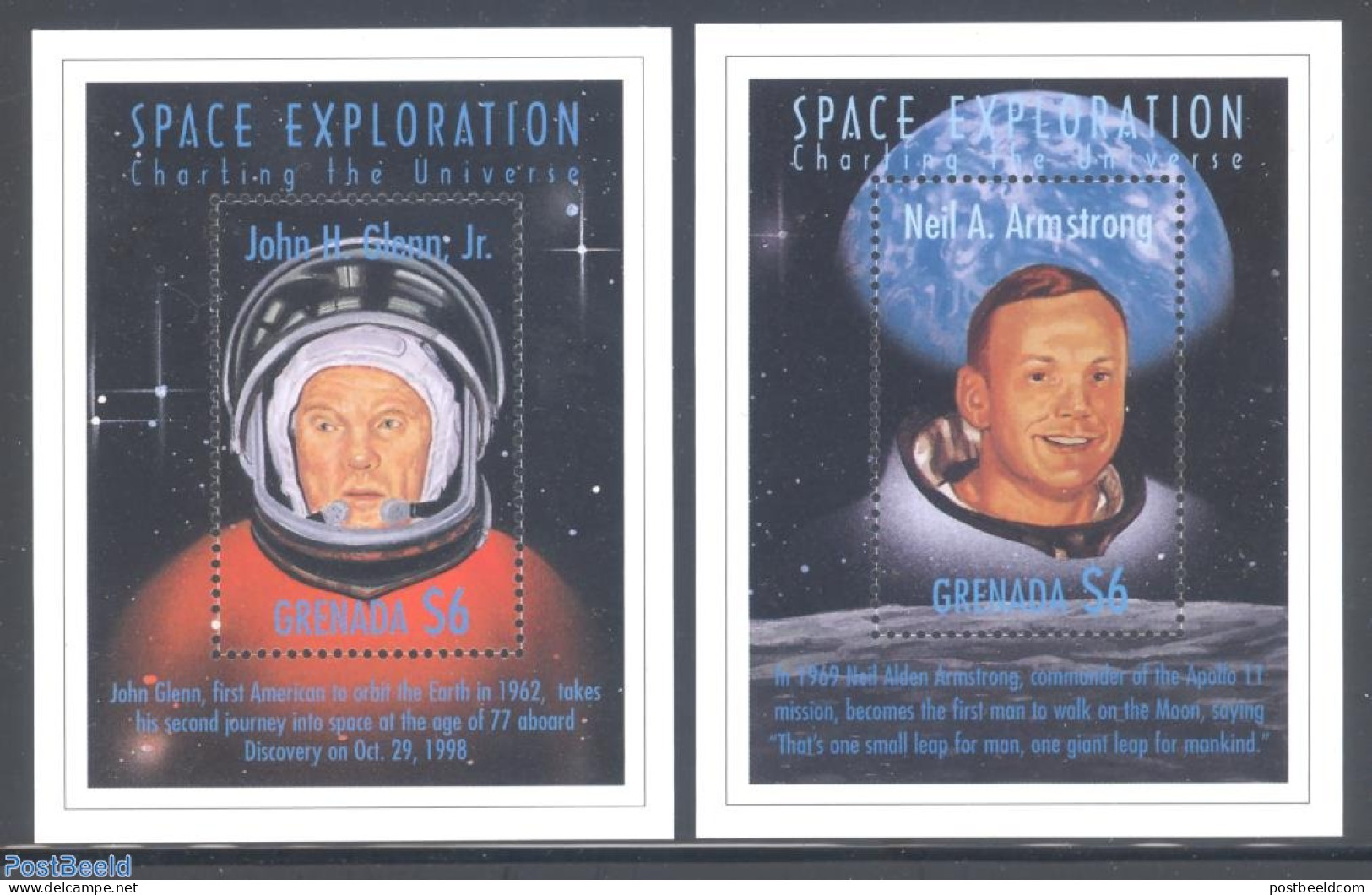Grenada 1999 Space Exploration 2 S/s, Mint NH, Transport - Space Exploration - Other & Unclassified