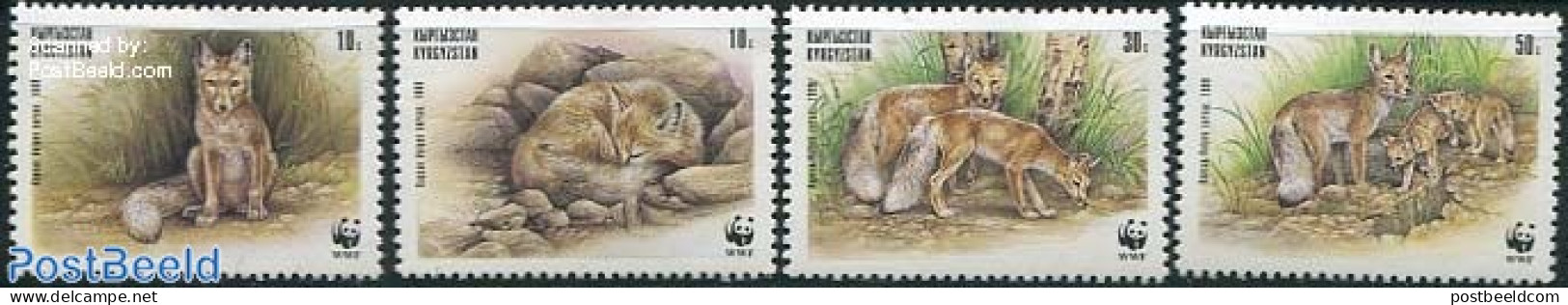 Kyrgyzstan 1999 WWF, Desert Fox 4v, Mint NH, Nature - Animals (others & Mixed) - World Wildlife Fund (WWF) - Other & Unclassified