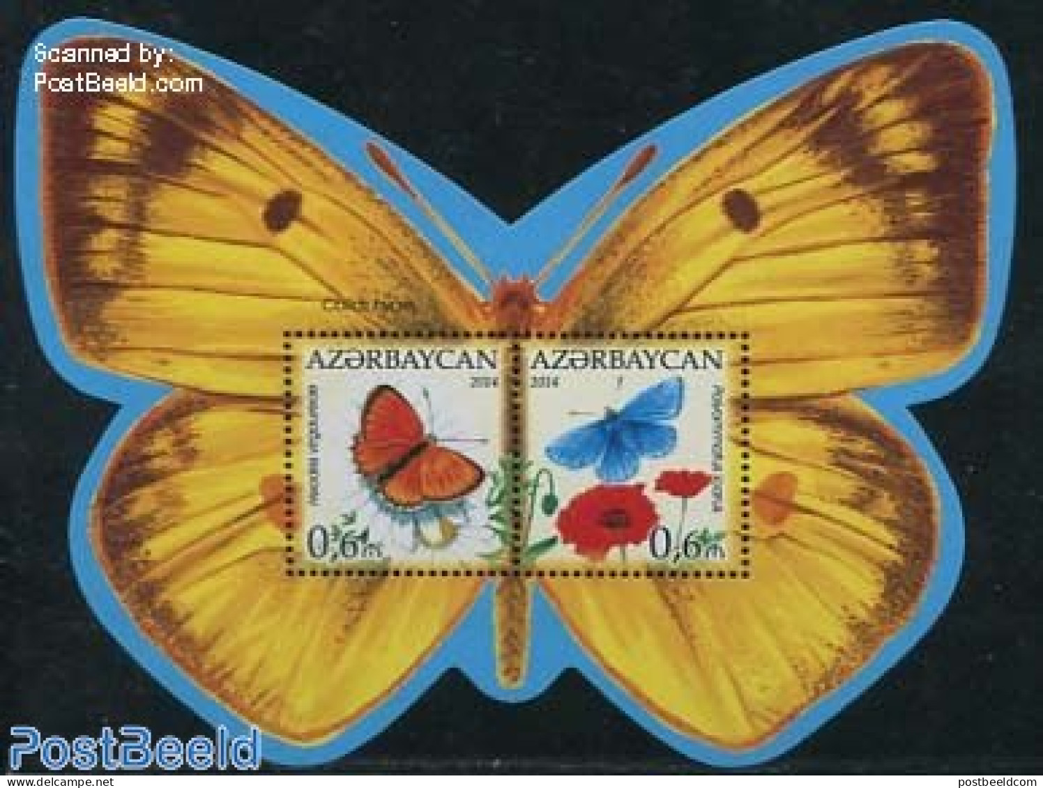 Azerbaijan 2014 Butterflies S/s, Mint NH, Nature - Butterflies - Flowers & Plants - Other & Unclassified