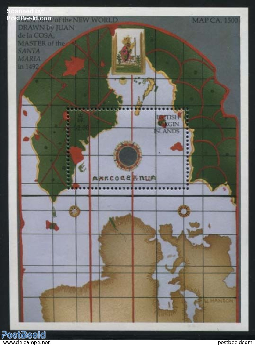 Virgin Islands 1992 Discovery Of America S/s, Mint NH, History - Various - Explorers - Maps - Erforscher