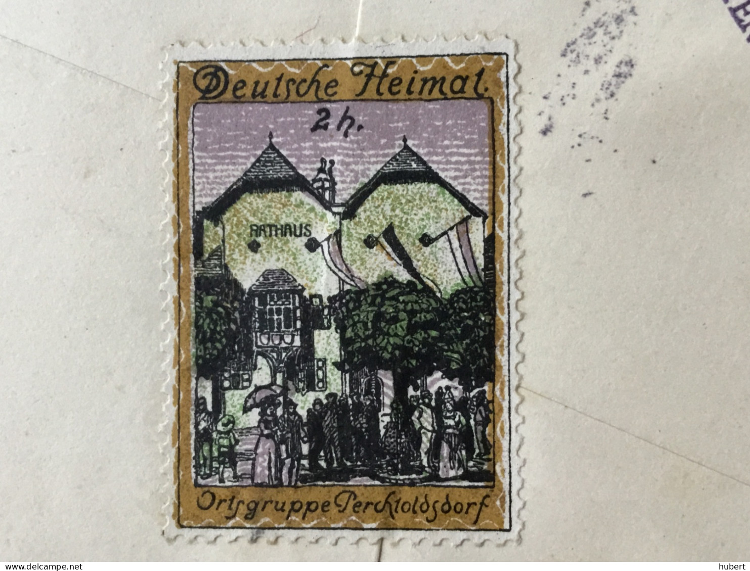 Lettre De Dr. E.v.Pingitzer à Wien Vers Dresden Avec Vignette Deutsche Heimat Arthaus - Storia Postale
