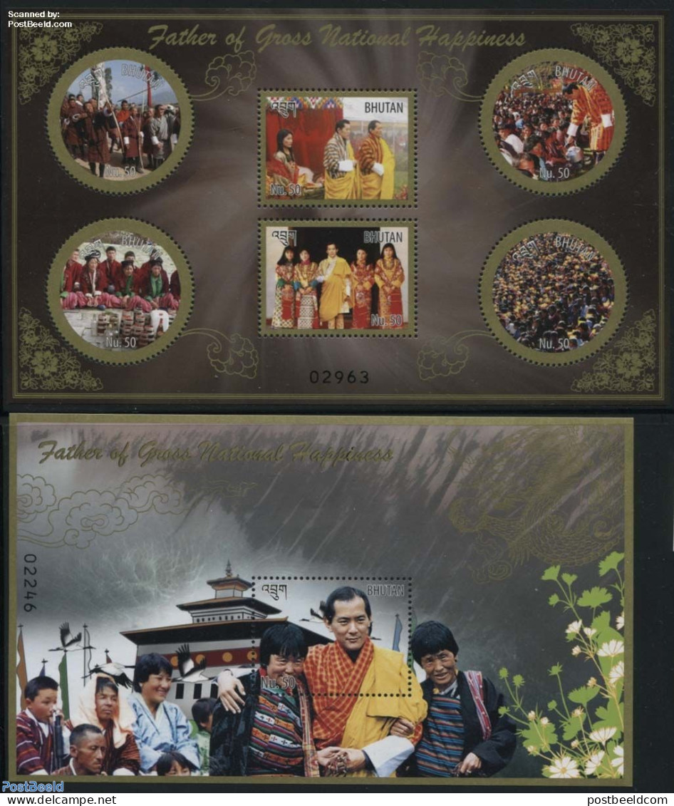 Bhutan 2015 Father Of Gross National Happiness 2 S/s, Mint NH, History - Various - Politicians - Folklore - Bhoutan