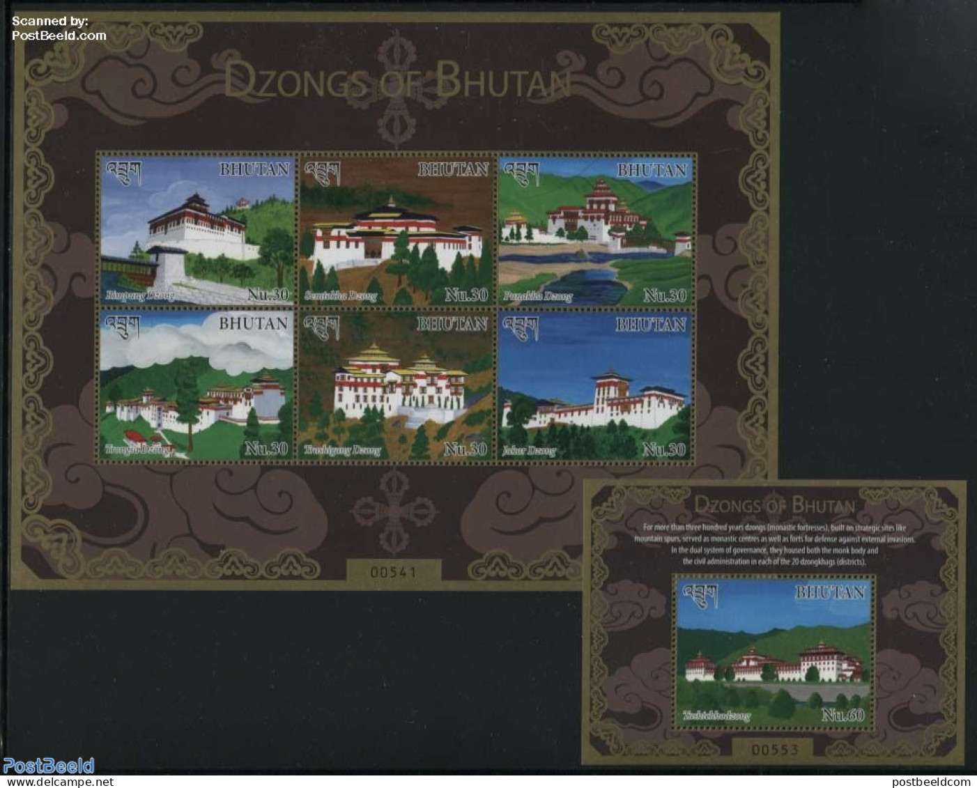 Bhutan 2015 Dzongs Of Bhutan 2 S/s, Mint NH, Religion - Cloisters & Abbeys - Art - Castles & Fortifications - Abbeys & Monasteries