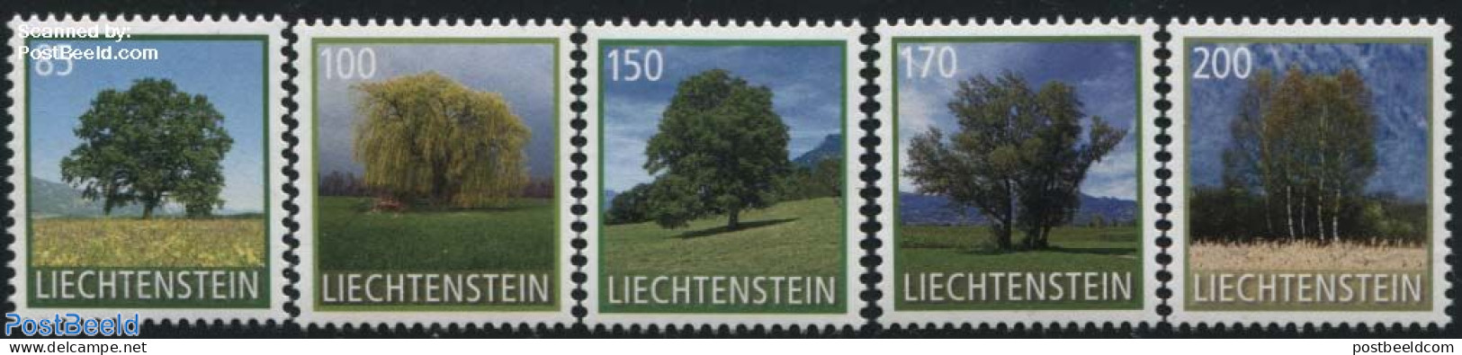 Liechtenstein 2016 Definitives, Trees 5v S-a, Mint NH, Nature - Trees & Forests - Unused Stamps