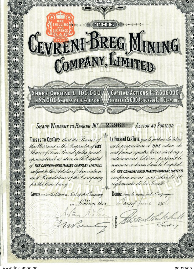 The CEVRENI-BREG MINING Company, Limited - Mines