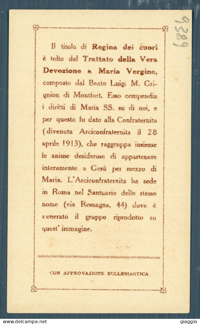 °°° Santino N. 9389 - Maria Regina Dei Cuori °°° - Godsdienst & Esoterisme